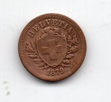 (452) Schweiz, 1 Rappen, 1879, vz