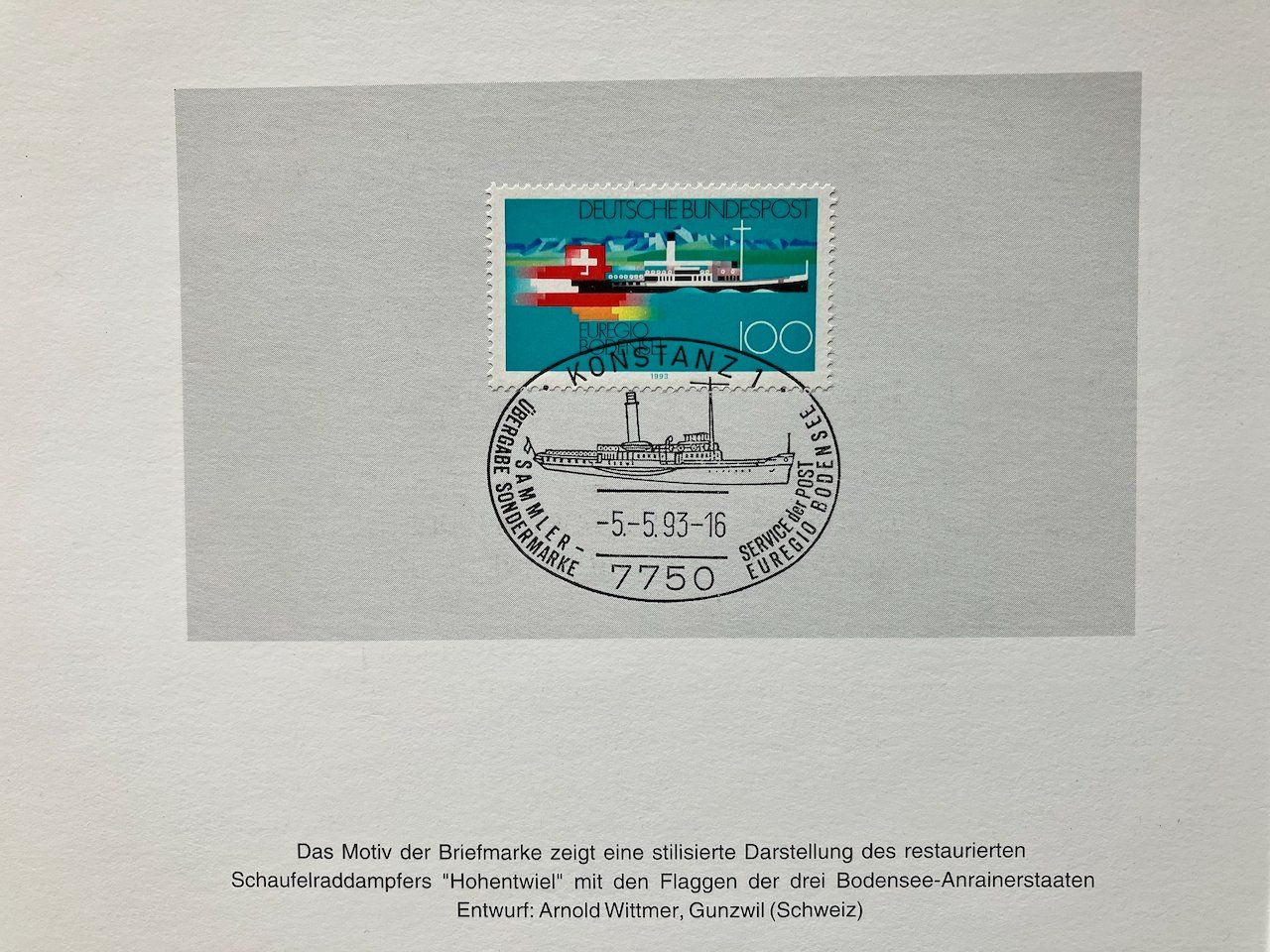 Alle Briefmarken: Gemeinschaftsausgabe D - A - CH "Euregio Bodensee" 1993 – Gebraucht aus Nesslau von andi_hon 1