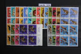 PJ 1965-69 Serien Viererblöcke ET gestempelt        Los 7279