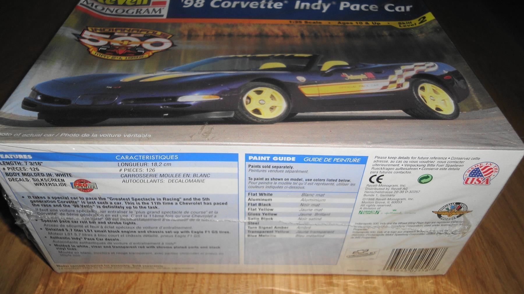 Revell Modellini d'auto: REVELL '98 CORVETTE INDY PACE CAR 1:25 – Nuovo e nell'imballaggio originale da Frümsen venduto da Malibu69 2