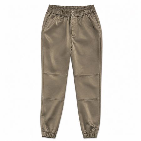 Elegante Satin-Look Jogger Hose Taupe/Olive