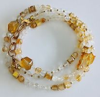 Citrin zierliche Halskette Unikat  Collier Wickelarmband