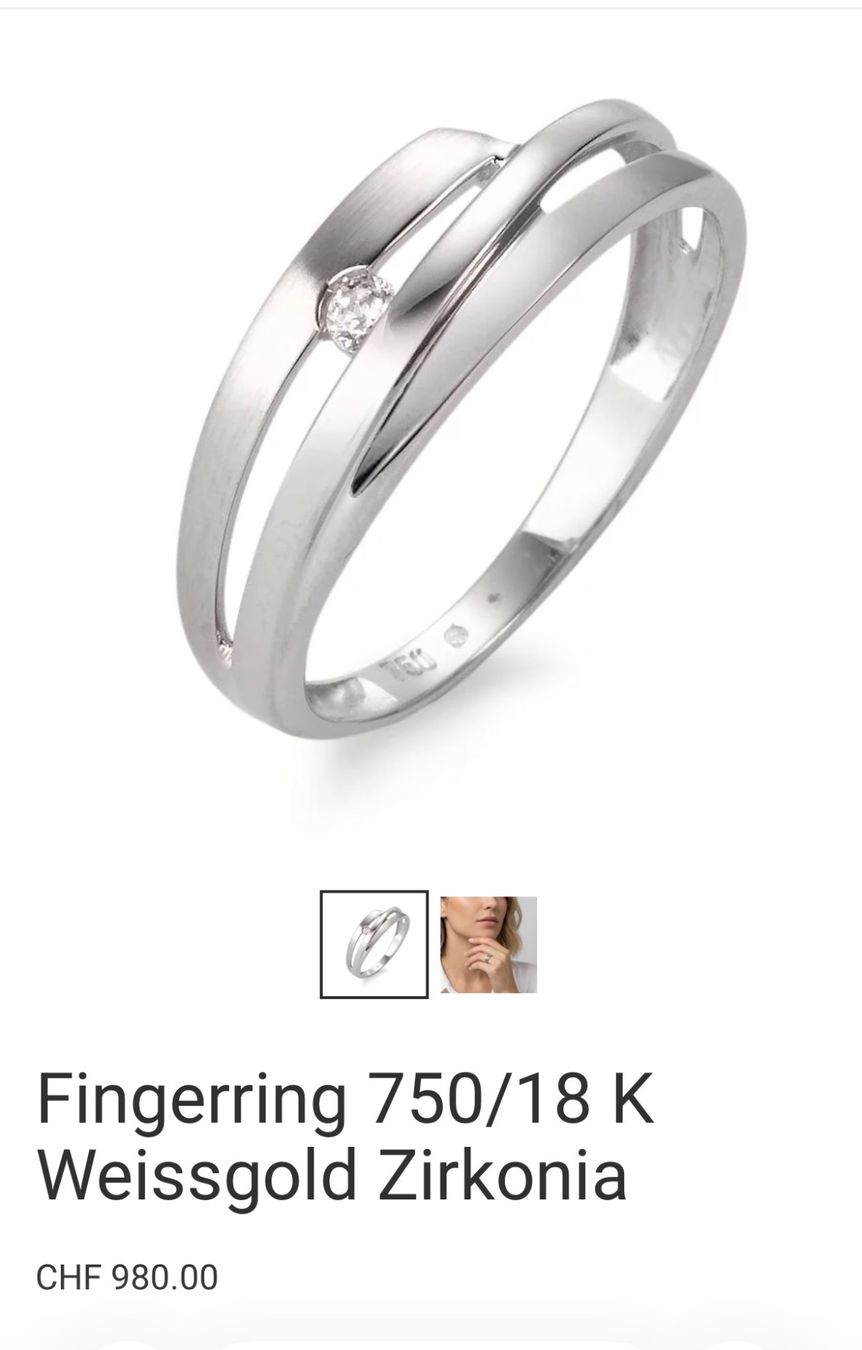 Anelli: Ring Weissgold Rhomberg – Usato da Affoltern am Albis venduto da rah_22vb