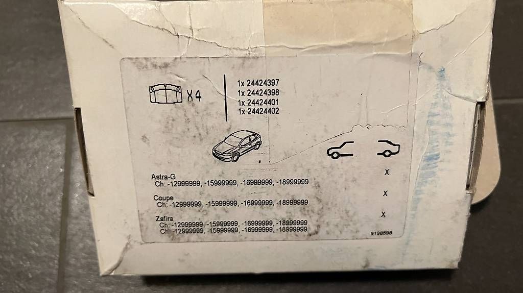 Opel Alle Autoersatzteile: Opel Bremsbelagsatz 9198598 Original Neu – Neu und originalverpackt aus Basel von Hangman776 1