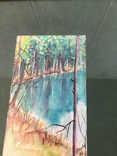 Dipinti: Landschaft, Wald mit See - Aquarell A1 – Usato da Bösingen venduto da Lorak2612 4