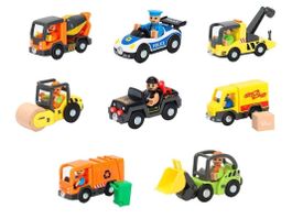8 FAHRZEUGE & FIGUREN FÜR HOLZEISENBAHNEN