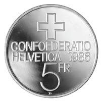 Toutes les monnaies: CHF 5.- commémorative 1986 – D'occasion à Bouveret par psv01 1
