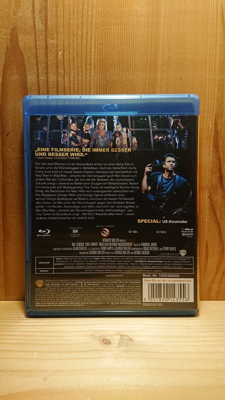Tutti i DVDs: MAD MAX Jenseits der Tonnerkuppel Blu-Ray mit Mel Gibson – Usato da Wilderswil venduto da Exebub 1