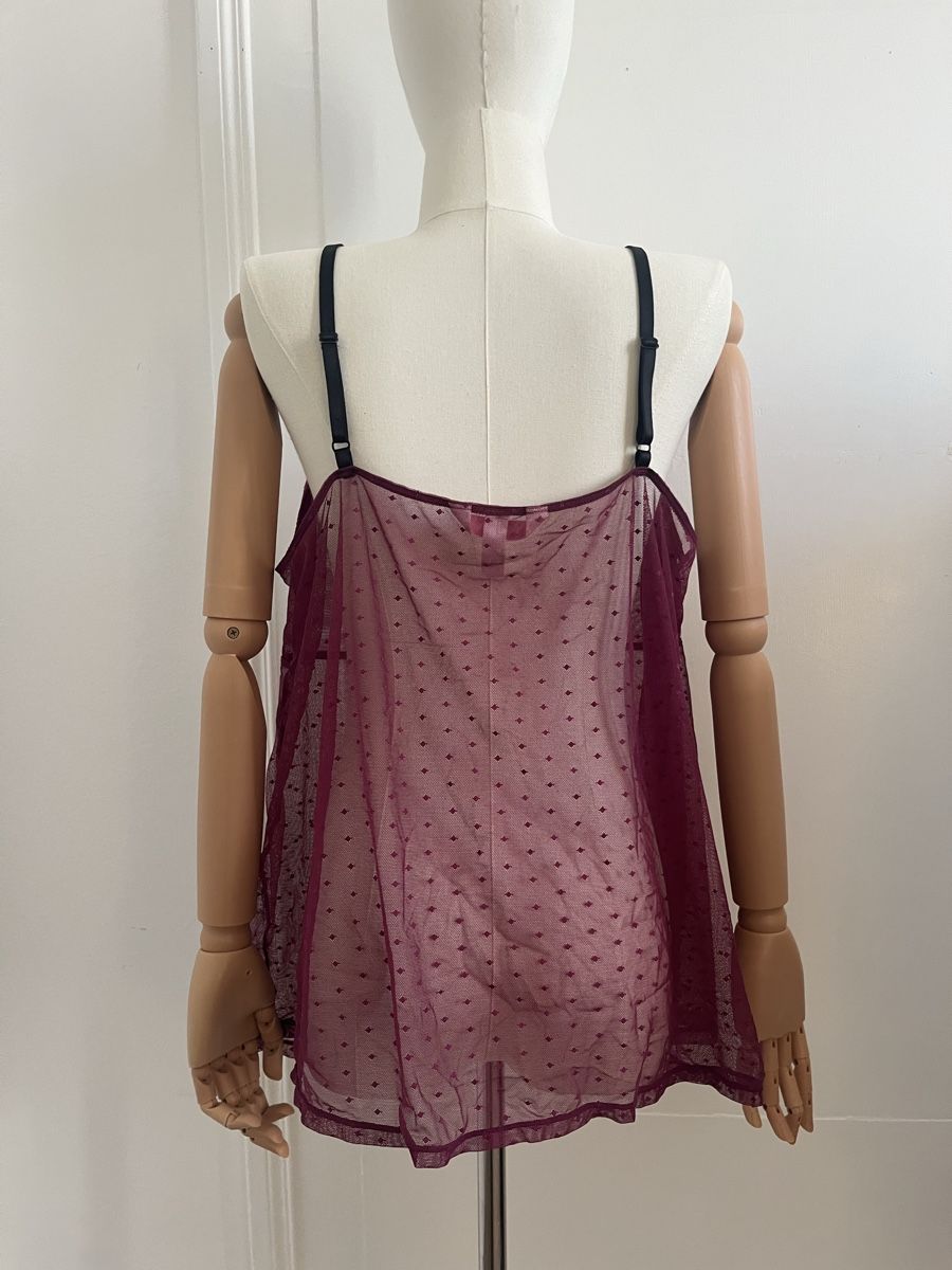 Top: Burgundy Babydoll Top - size L – Usato da Zürich venduto da Melina.A 2