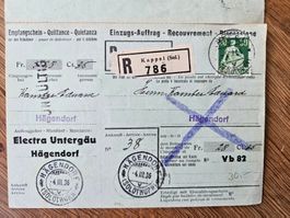 Einzugsauftrag 1936 (30.-- ++)  für 5.--
