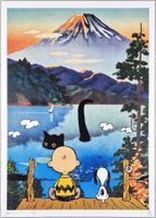 Death NYC Pop Art Druck " Volcano Fuij Cat Charlie & Snoopy