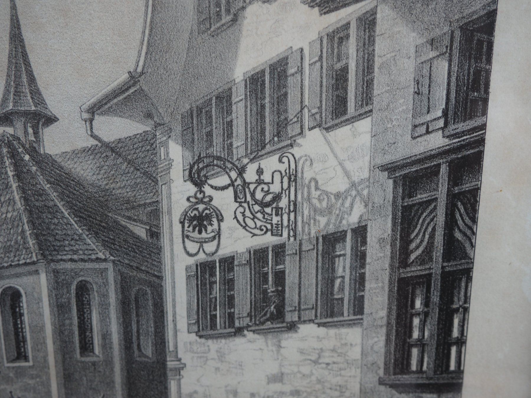 Grafica & Litografie: Litho: Ansicht der Kirche in Glarus – Usato da Schänis venduto da Lobelie1 4