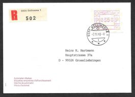 R-FDC ATM-Typ 9 ET Bellinzona 2.11.1993 portogerecht