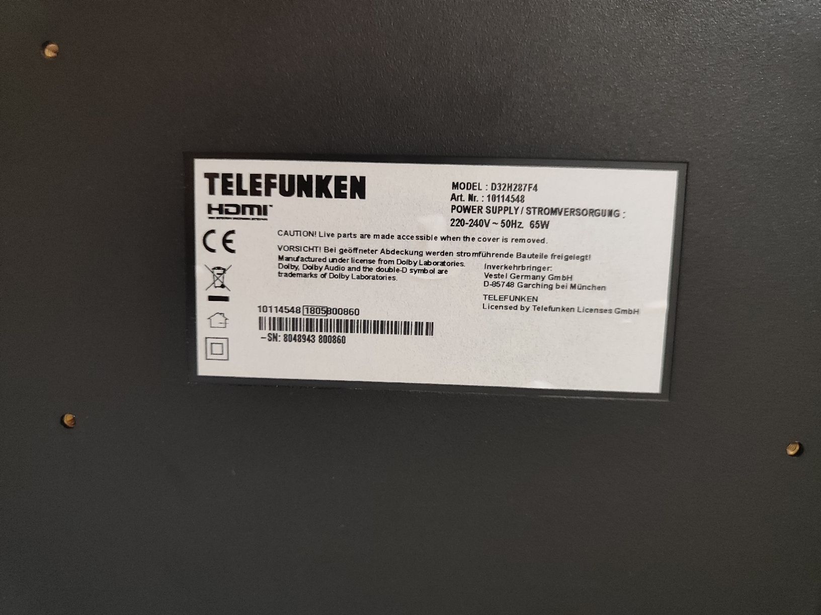 Telefunken Televisori: TELEFUNKEN Fernseher – Usato da Pfäffikon ZH venduto da Lafayette. 2