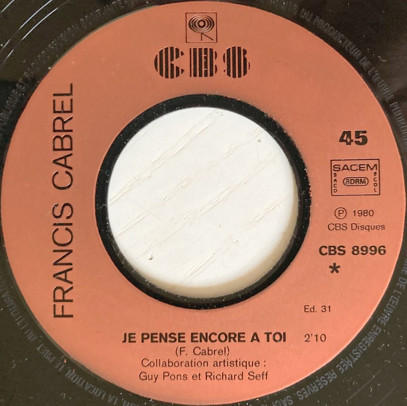 Dischi in vinile: FRANCIS CABREL - JE PENSE ENCORE A TOI – Usato da Bottens venduto da hotter-than-hell 2