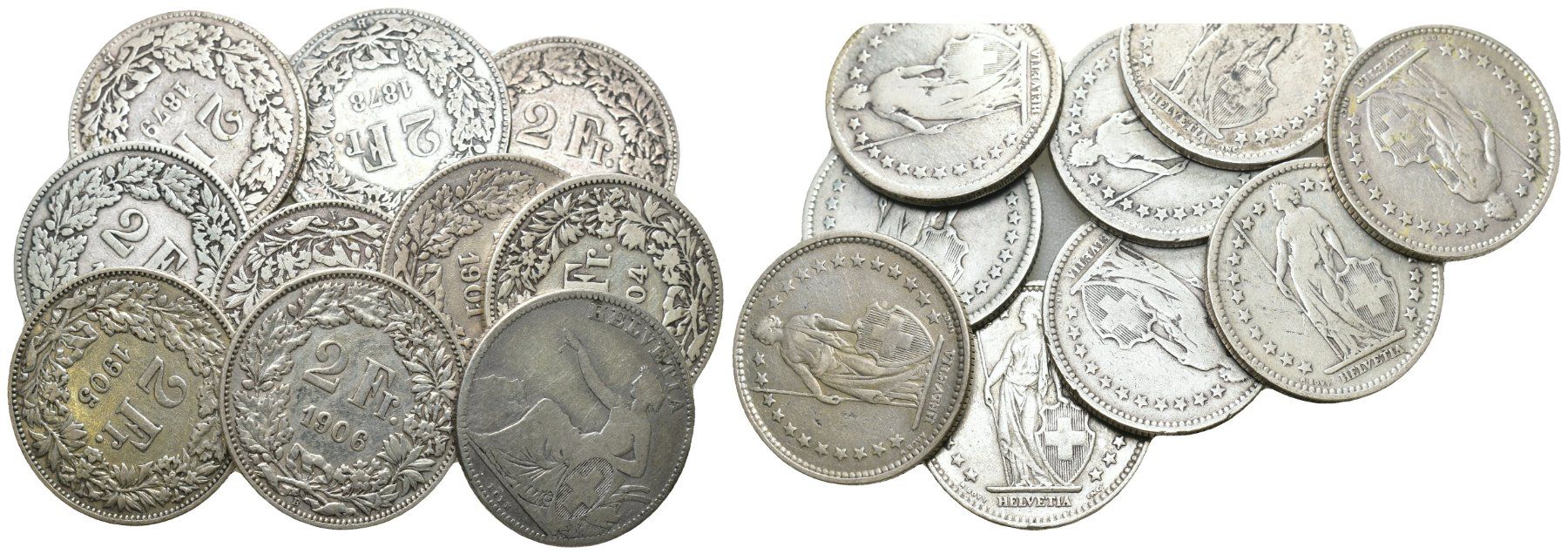 Alle Münzen: Schweiz 2 Franken Lot – Gebraucht aus Bern von numismatictops