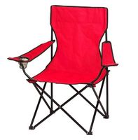 3x chaise pliable + 1x parasol camping rouge interdiscount