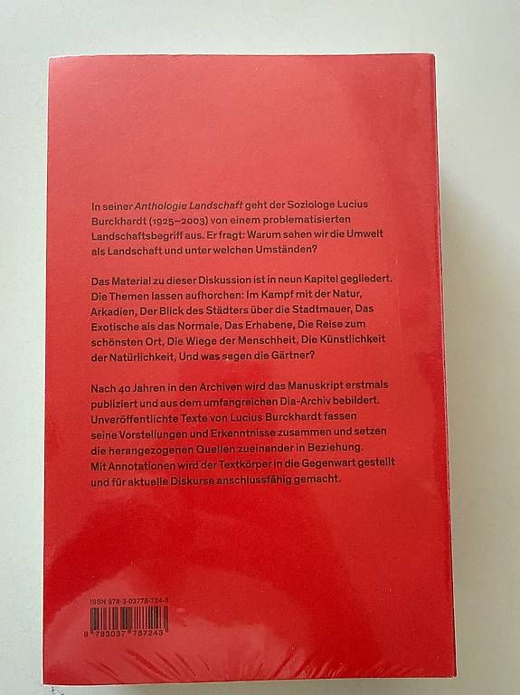 Libri: Burckhardt, Lucius: Anthologie Landschaft – Usato da Uster venduto da lars.sarah 1