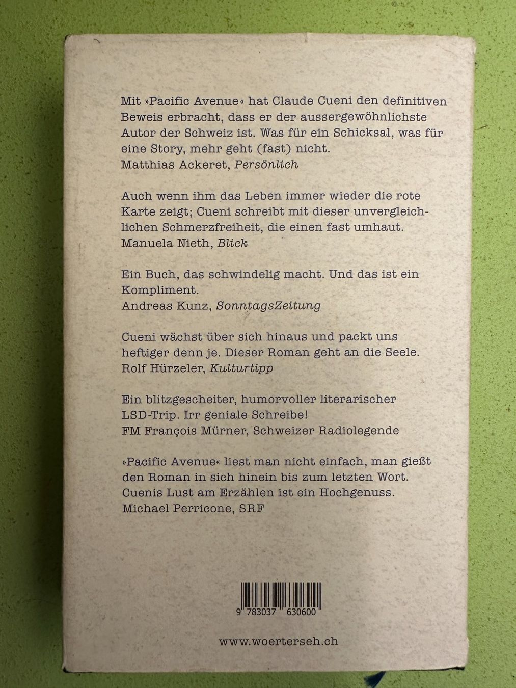 Libri: Claude Cueni: Pacific Avenue. – Usato da Zürich venduto da allp 8