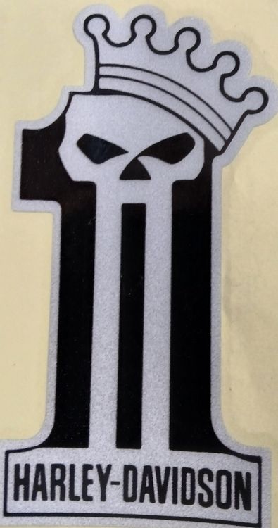 Autocollant Harley-Davidson - Numéro 1 Couronne Crâne💀!J064 2