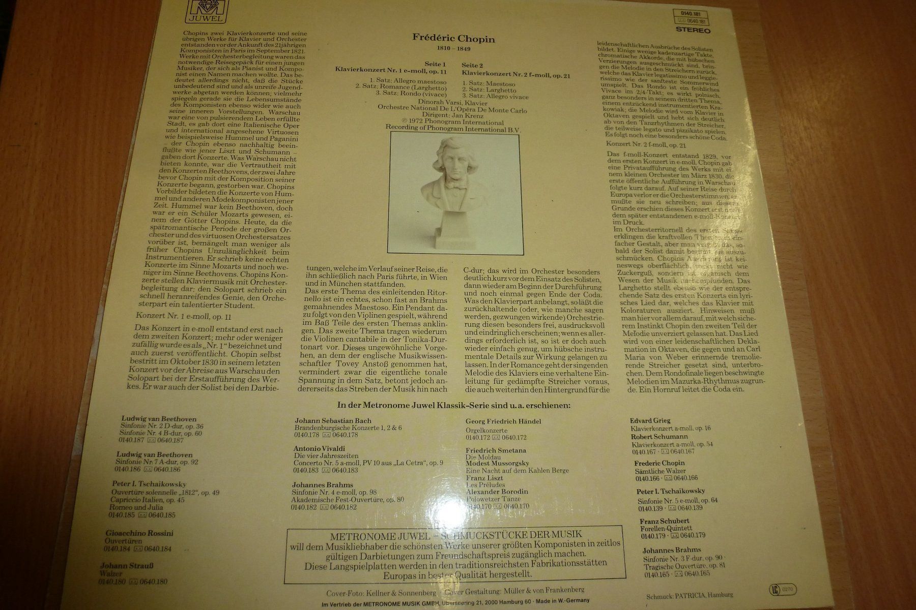 Dischi in vinile: Lp Frederic Chopin klavierkonzert nr 1e – Usato da Emmen venduto da newdeal1970 7