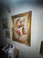Gemälde, Mann mit Pferd, Ölgemälde, gerahmt, Ölgemälde.
