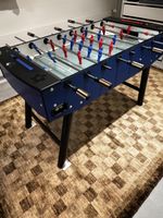 Tischfussballkasten FAS blau schwarz gebrauchter Zustand
