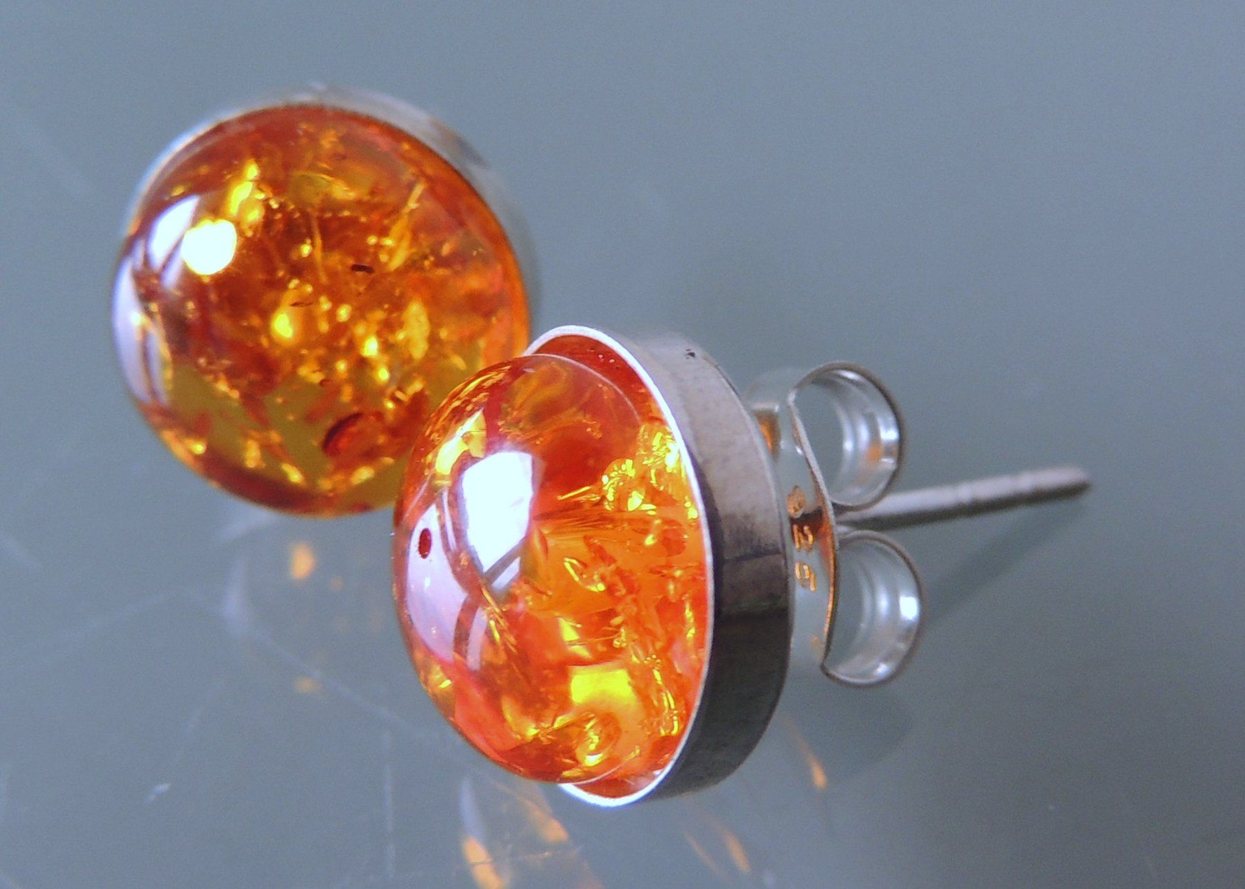Orecchini pendenti & Orecchini a lobo: Bernstein Silber 925 Ohrstecker 10 mm – Nuovo e nell'imballaggio originale da Waldenburg venduto da schaller707 1