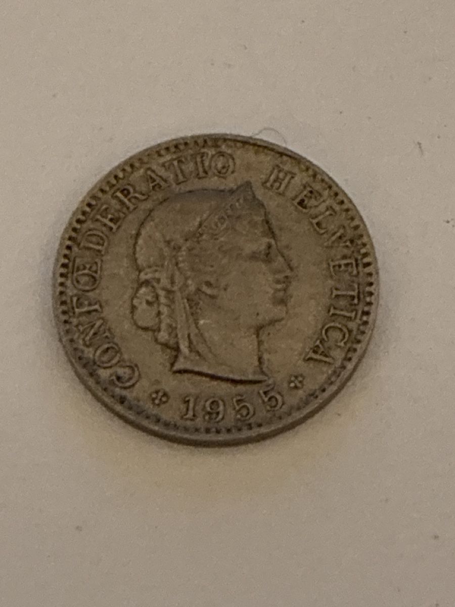 Tutti le monete: Nr. 9: 5 Rappen, schweizer Franken, 1955 – Usato da Burgdorf venduto da Yakari5165