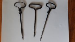 Antike Bohrer, Handbohrer, Werkzeug, 3 Stk. 