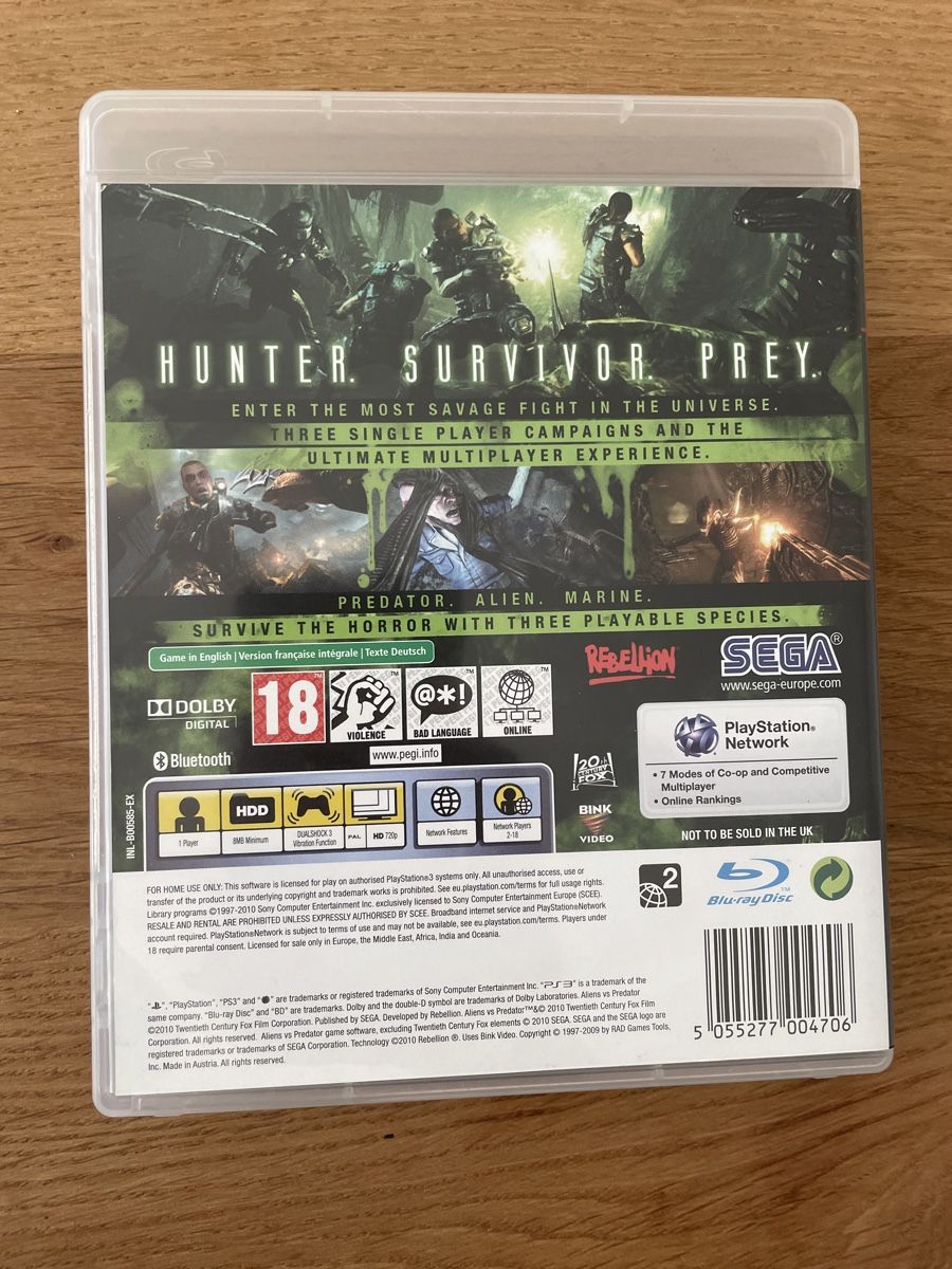 Sony Spiele: Aliens vs Predator Ps3 – Gebraucht aus Hagendorn von  1