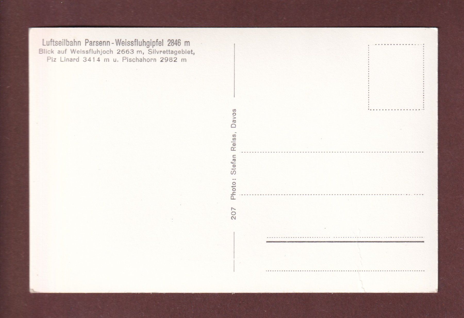 Cartoline postali: Luftseilbahn - PARSENN-WEISSFLUHGIPFEL – Usato da Pully venduto da nicecards-shop 1