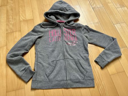 Hollister Zipper Hoodie Grau/Pink, Damen Gr. S, Top!