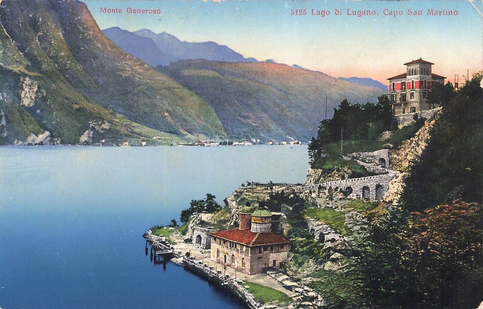 Cartoline postali: Lago di Lugano capo san martino – Usato da Biasca venduto da Blenio71