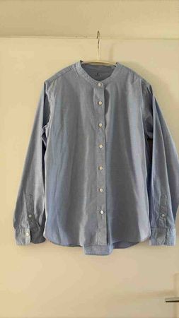 Damen Bluse Muji blau Baumwolle Gr. M