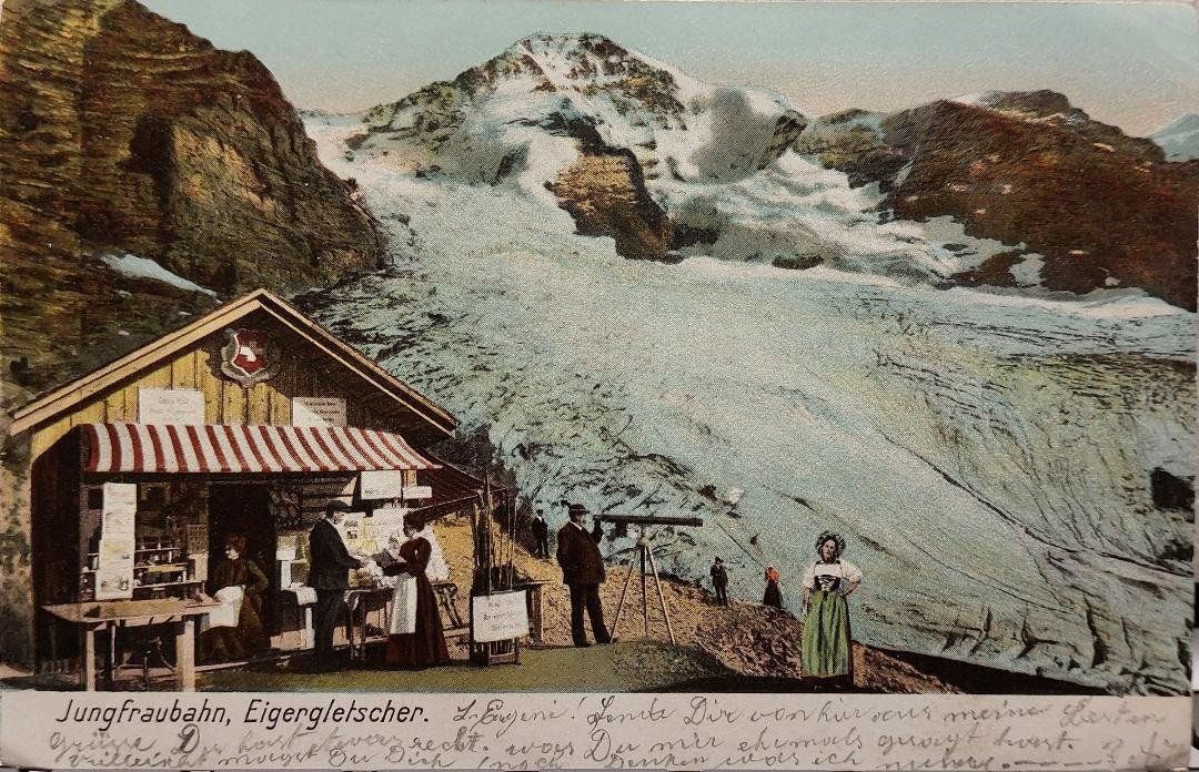 Cartes postales: EIGERGLETSCHER - Jungfraubahn - 1906 – D'occasion à Delémont par Domdom1