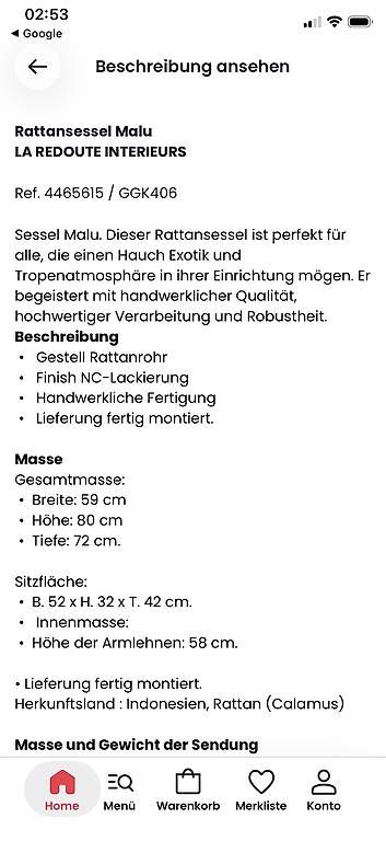 Poltrone: Korbstuhl/Sessel wie neu – Usato da Sachseln venduto da kamome80 2