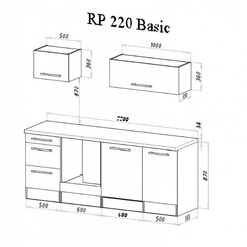 Komplettküchen: 790 Küchenzeile Singleküche 220cm E/S - Küche Einbauküche – Neu und originalverpackt aus Wallenwil von toesstalvertrieb 8