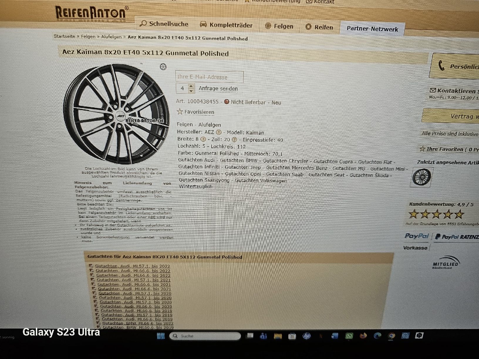 AEZ Cerchioni: AEZ Felgen  – Nuovo (secondo la descrizione) da Rickenbach LU venduto da Buzio
