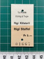 Rigi Klösterli - Rigi Staffel, altes Bahn Billett, 1988