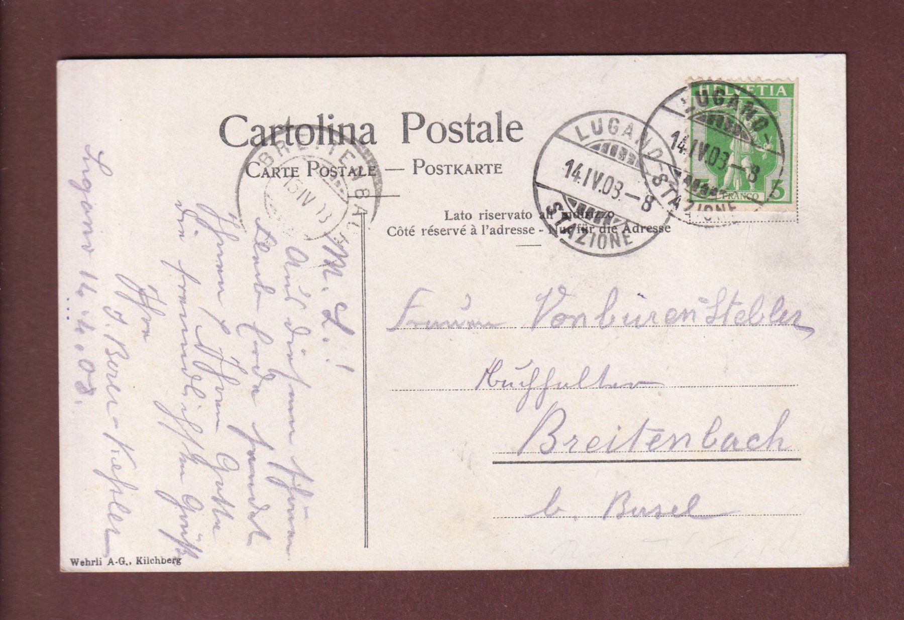 Cartes postales: LUGANO - Quai - 1908 – D'occasion à Pully par nicecards-shop 1