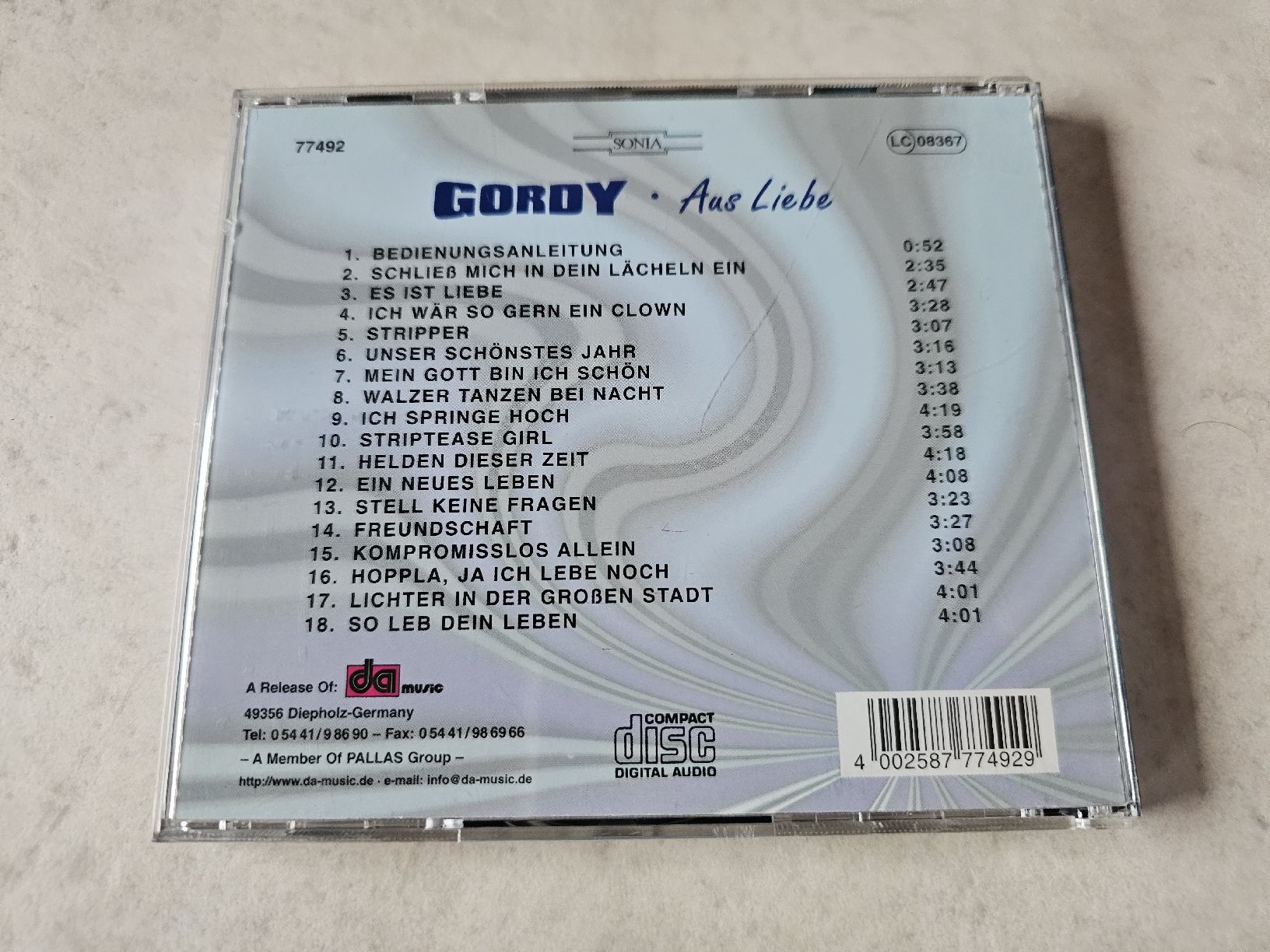 CD: Gordy  -  Aus Liebe – Usato da Schneisingen venduto da backstore24 1