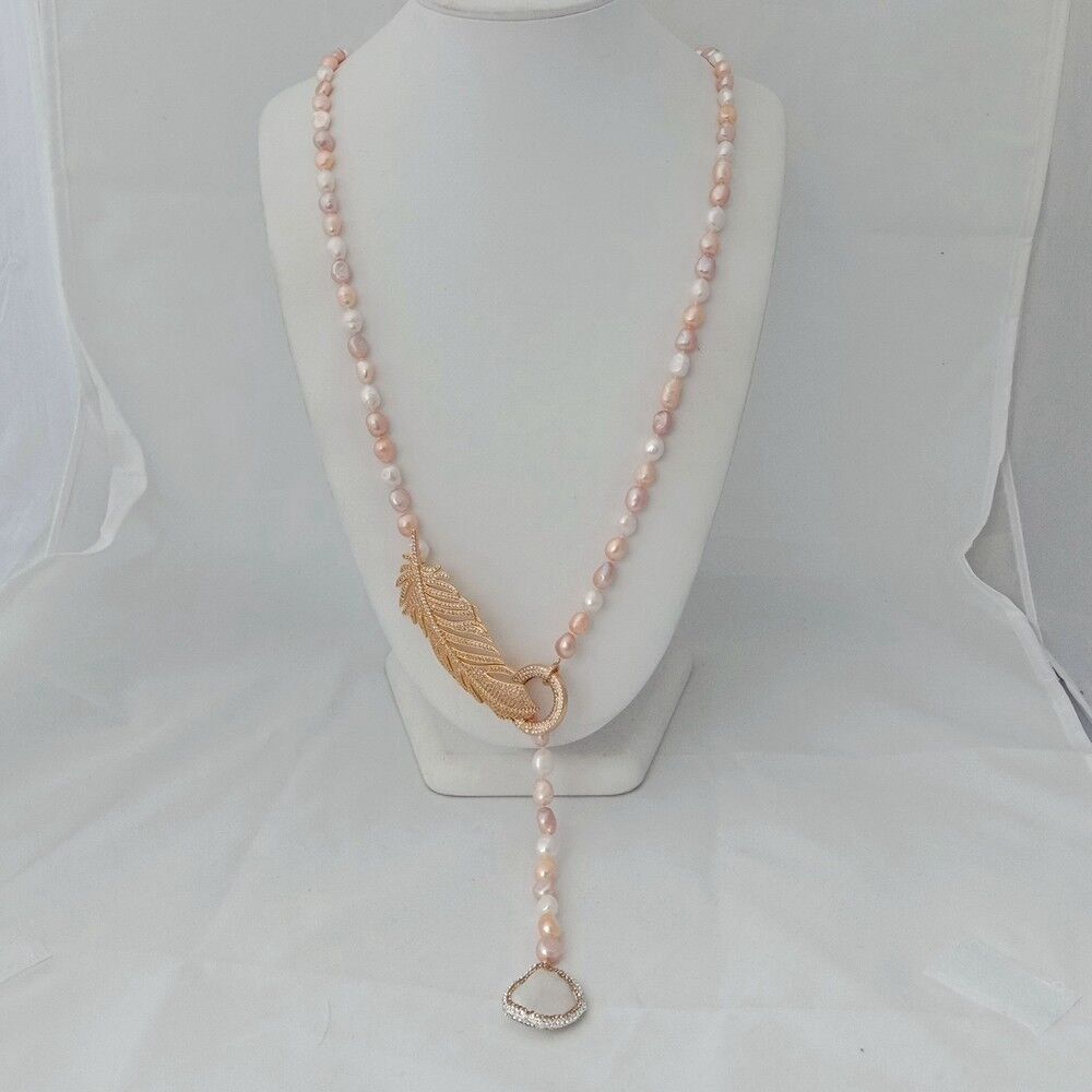 Catenine: Feder Barock Perlen Kette Echt Collier Plume Perle Véritable – Nuovo (secondo la descrizione) da Prilly venduto da ilyria73