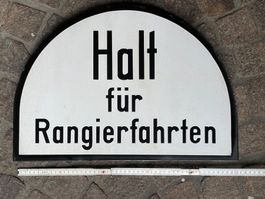 Emailleschild Eisenbahn um 1940  # Email Schild RhB SBB Lok