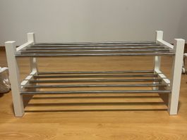 Schuhregal weiss Metall 2 Etagen