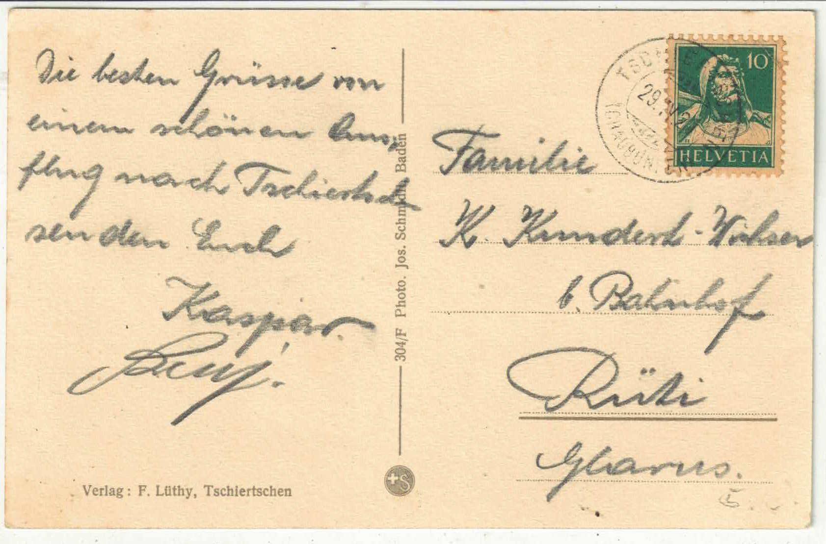 Cartes postales: Tschiertschen - Generalansicht - Litho – D'occasion à Ettingen par Kartenplanet 1