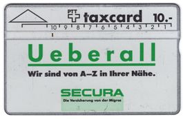 SECURA (deutsch / 1. Auflage) - seltene frühe Firmen Taxcard