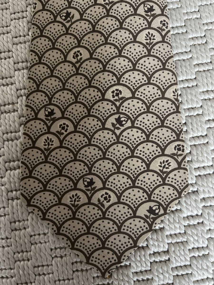 Lanvin Cravatte: Lanvin Seidenkrawatte, braun gemustert, Seide – Usato da Solothurn venduto da Bobesch08 2