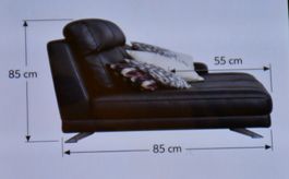 Ledersofa Schwarz mit Metallfüssen guter Zustand