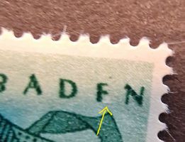 Briefmarke Französische Zone 1949 Fehler BADFN statt BADEN